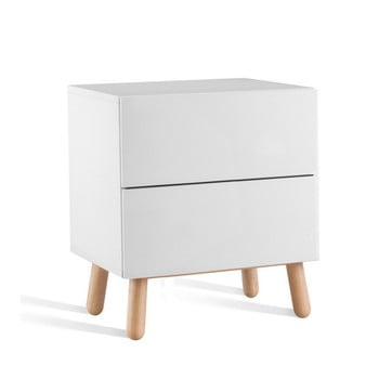 Comodă joasă cu 2 sertare jitona mamma, lungime 60 cm, alb