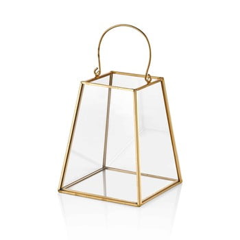 Vas decorativ din sticlă the mia glamour, 17 x 15 cm, alămiu