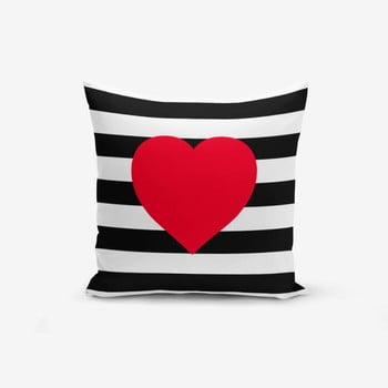 Față de pernă minimalist cushion covers navy heart, 45 x 45 cm