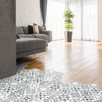 Set 10 autocolante de podea ambiance hexagons francia, 40 x 90 cm