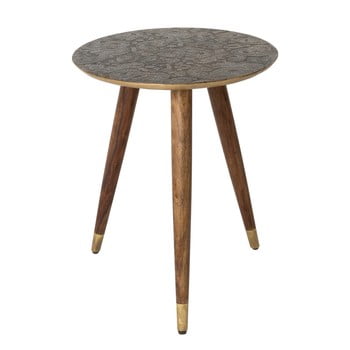 Măsuță auxiliară dutchbone bast, ⌀ 40 cm, alămiu