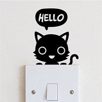 Autocolant decorativ de perete hello catty