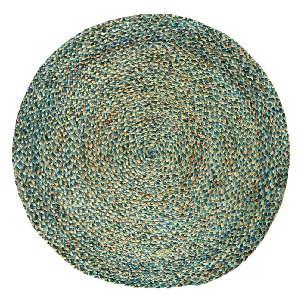 Kulatý zelený oboustranný jutový koberec Green Decore Spectrum, 150 cm