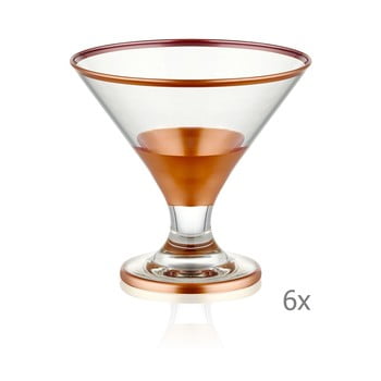 Set 6 pahare pentru cocktail mia glam bronze, 225 ml