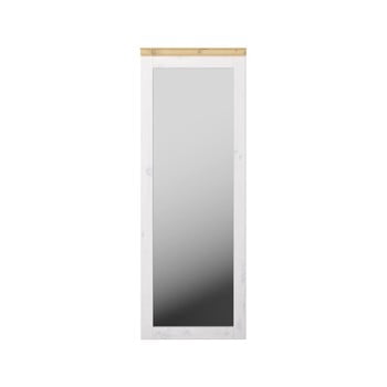 Oglindă perete cu rama din lemn de pin Steens Monaco, 52 x 144 cm, alb