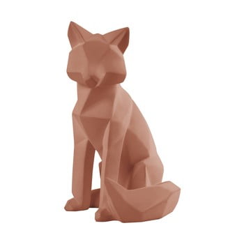 Statuetă pt living origami fox, înălțime 26 cm, maro mat