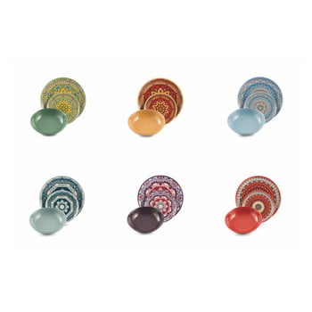 Set veselă 18 piese villa d'este mykonos saona, multicolor