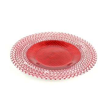Farfurie din sticlă unimasa festive, ø 33 cm, roșu