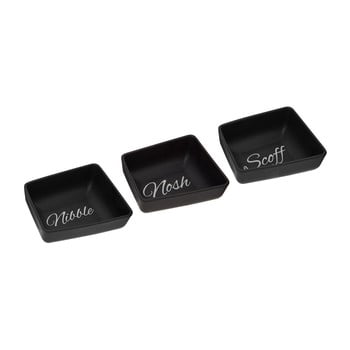 Set 3 boluri servire din ceramică premier housewares mangé, negru