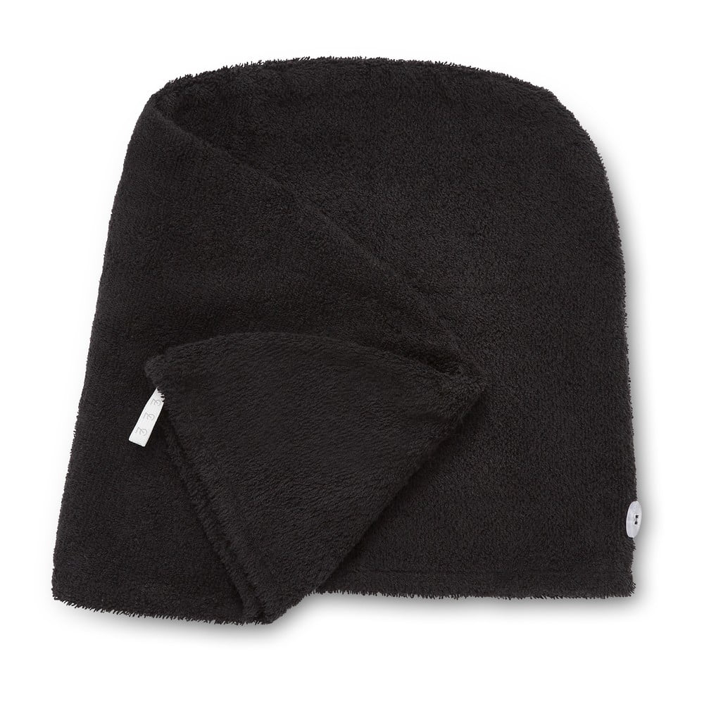 Černé rychleschnoucí bavlněné ručníky na vlasy v sadě 2 ks 20x13 cm Quick Dry – Catherine Lansfield