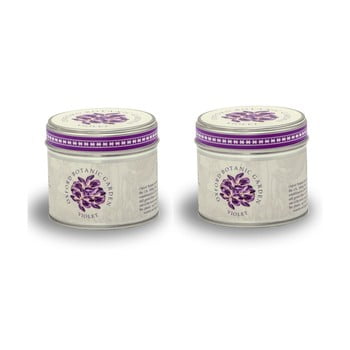 Set 2 lumânări cu aromă de violete Bahoma London Fragranced, 35 ore de ardere