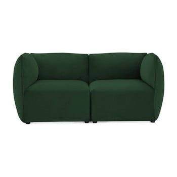 Canapea modulară cu 2 locuri Vivonita Velvet Cube, verde smarald