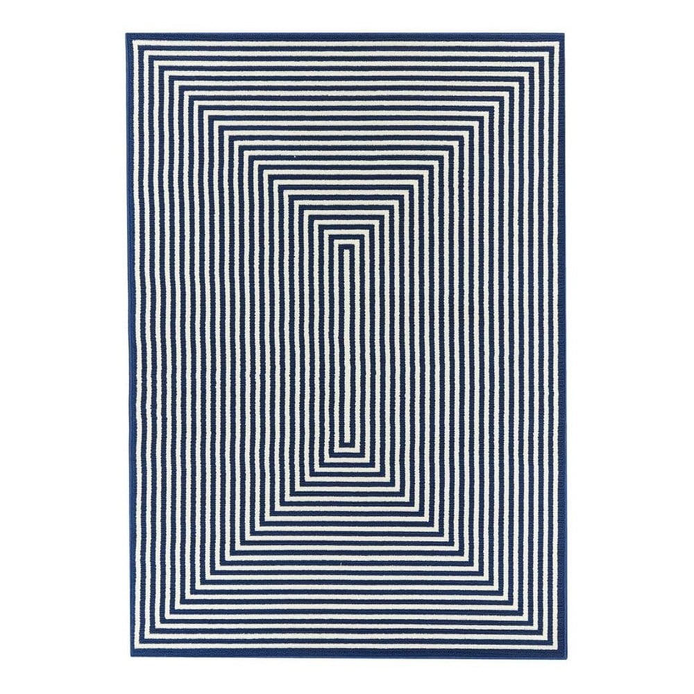 Tmavě modrý venkovní koberec Floorita Braid, 160 x 230 cm