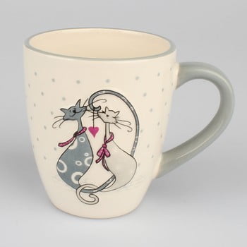 Cană ceramică dakls cats couple, 380 ml