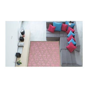 Covor foarte rezistent floorita fiore, 160 x 230 cm, roz