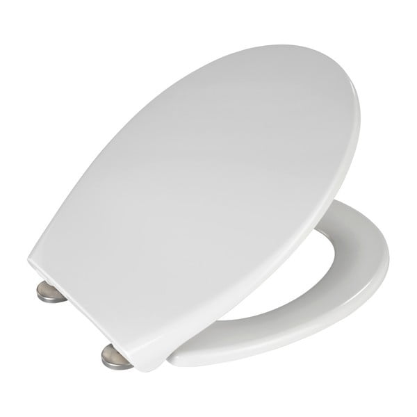 Bílé WC sedátko se snadným zavíráním Wenko Samos, 44,5 x 37,5 cm