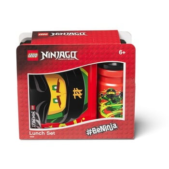 Set caserolă pentru gustări și sticlă lego® ninjago classic, roșu