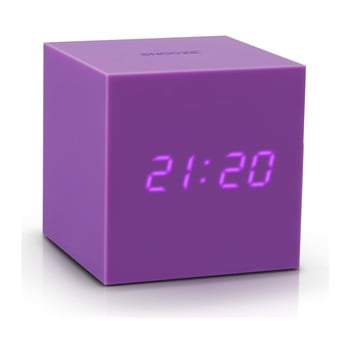 Ceas deșteptător cu led gingko gravity cube, mov