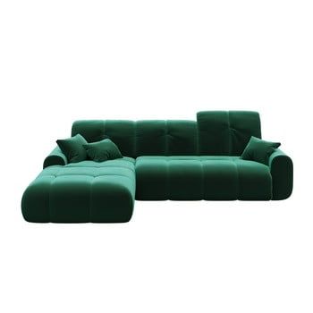 Canapea extensibilă cu șezlong pe partea stângă Tous, verde închis imagine