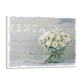 Tablou styler canvas shabby green vintage, 32 x 42 cm