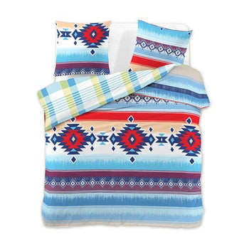 Lenjerie pentru pat dublu, din bumbac, decoking aztec, 200 x 220 cm