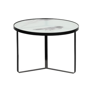 Măsuță auxiliară din metal cu blat din sticlă bepurehome fly, ⌀ 55 cm