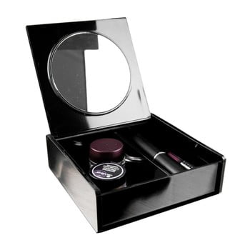 Organizator pentru cosmetice cu oglindă compactor, negru