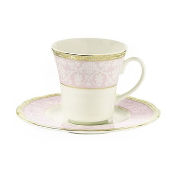 Set 6 cești din porțelan cu farfurie kutahya coffee shop, 80 ml