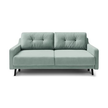 Canapea extensibilă cu 3 locuri, catifea bobochic paris torp, verde turcoaz deschis