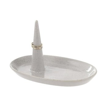 Suport din ceramică pentru inele A Simple Mess Elv Glacier Grey, 17 x 10 cm