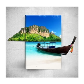 Tablou de perete 3d mosticx tropical boat, 40 x 60 cm