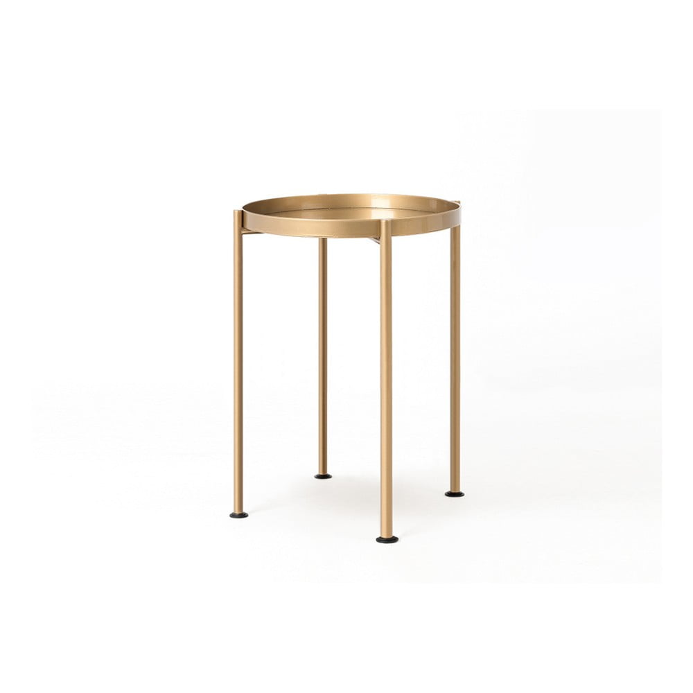 Příruční ocelový stolek ve zlaté barvě Custom Form Hanna, ⌀ 40 cm