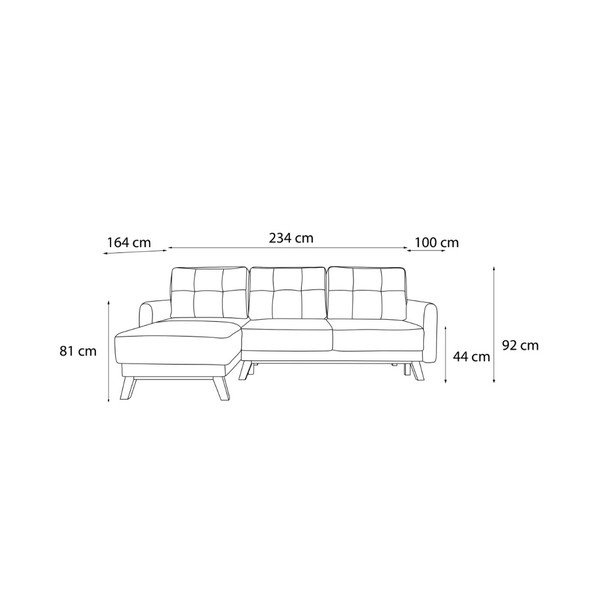 Tyrkysová rozkládací rohová pohovka Bobochic Paris Balio Enjoy, pravý roh