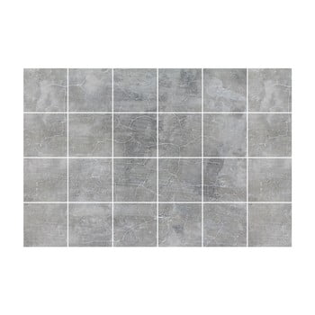 Set 24 autocolante pentru perete Ambiance Grey Cloudy, 15 x 15 cm imagine