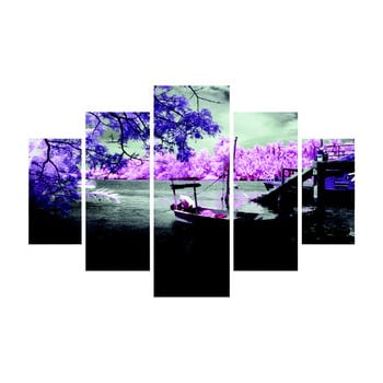 Tablou din mai multe piese Purple Water, 92 x 56 cm