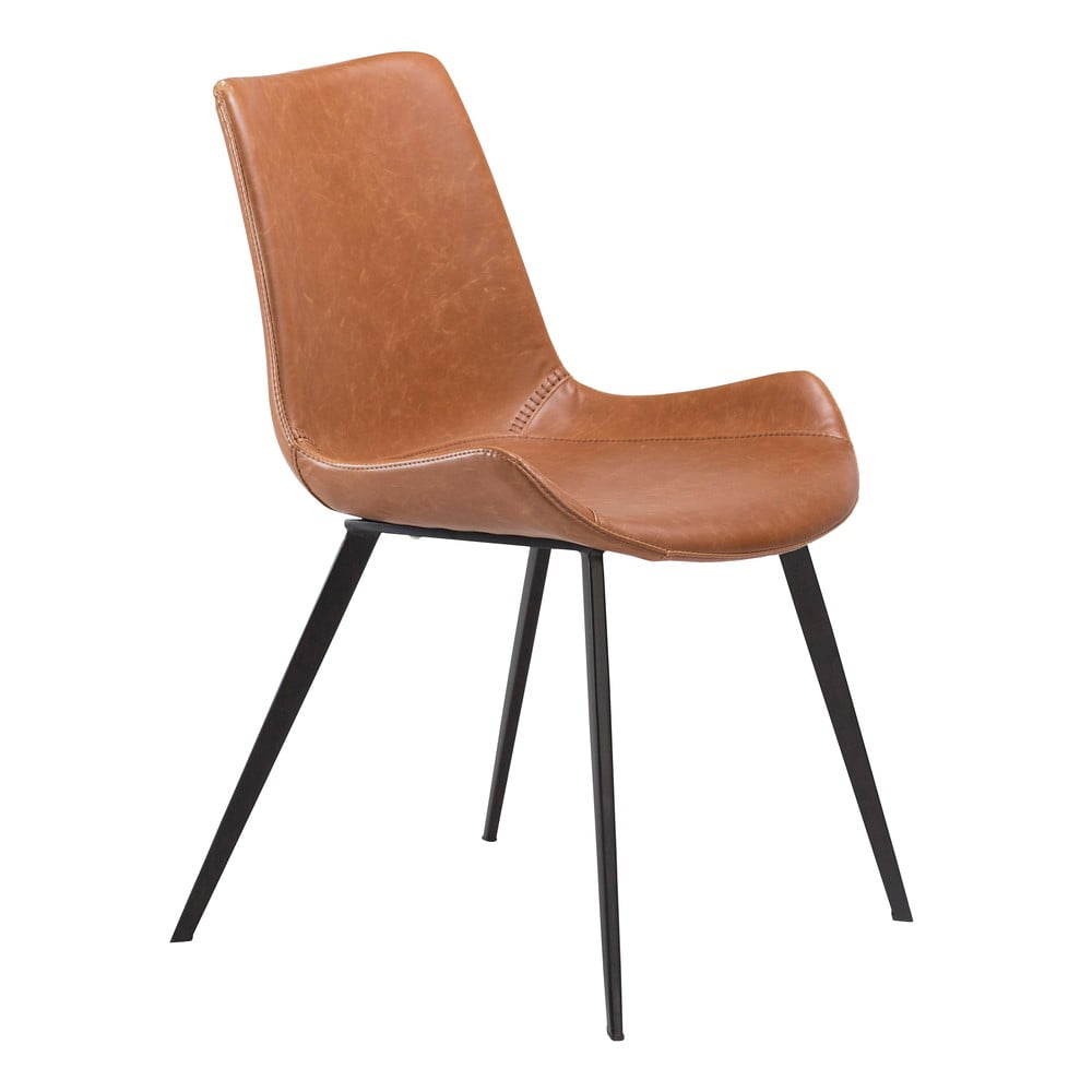 Hnědá jídelní židle z imitace kůže DAN–FORM Denmark Hype