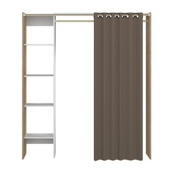 Sistem depozitare cu rafturi și draperie temahome tom, maro