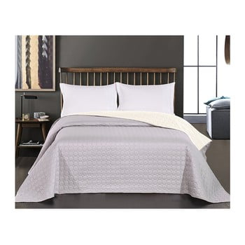 Cuvertură reversibilă din microfibră decoking salise, 200 x 220 cm, alb - gri