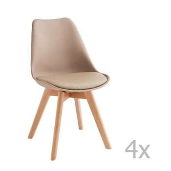 Set 4 scaune Design Twist Tom, bej
