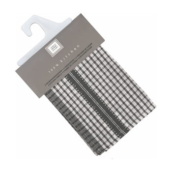 Set 6 prosoape de bumbac tiseco home studio waffle, 46 x 70 cm, negru