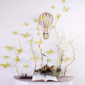Set 12 autocolante cu efect 3d ambiance butterflies, auriu