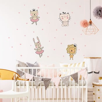 Set autocolante pentru perete ambiance scandinavian animals with hearts