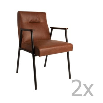 Set 2 fotolii dutchbone fez vintage, maro