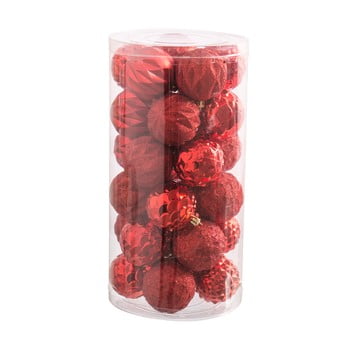 Set 30 decorațiuni de crăciun unimasa balls, roșu