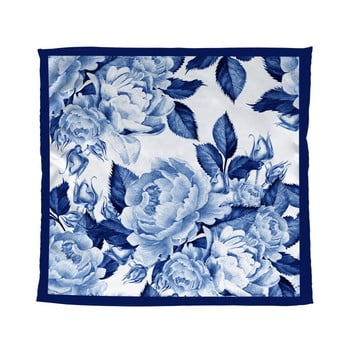 Eșarfă madre selva blue flowers, 55 x 55 cm, albastru