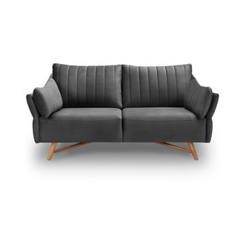 Canapea cu tapițerie de catifea interieur 86 elysée, 174 cm, gri închis