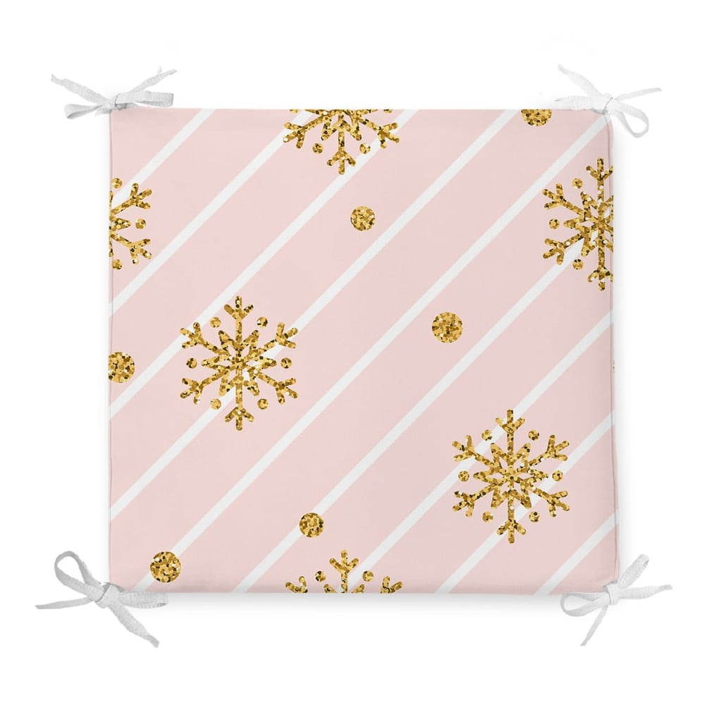 Vánoční podsedák s příměsí bavlny Minimalist Cushion Covers Pastel Ornaments, 42 x 42 cm