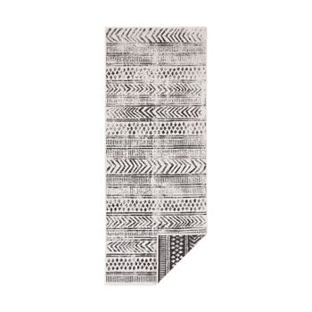 Covor pentru exterior bougari biri, 80 x 350 cm, negru-crem