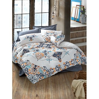 Lenjerie de pat din bumbac cu cearșaf cotton box rasan, 200 x 220 cm