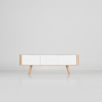 Comodă tv din lemn de stejar gazzda ena, 135 x 42 x 45 cm